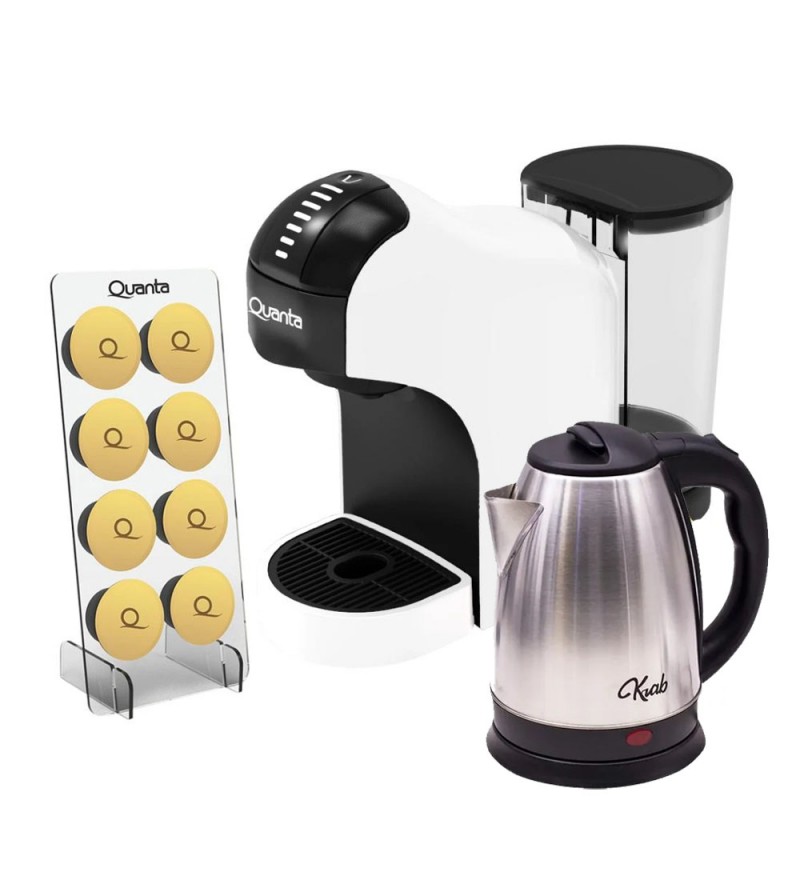 Cafetera Quanta QTCMC50 220V - Blanco + Porta Capsula + Jarra KB2L