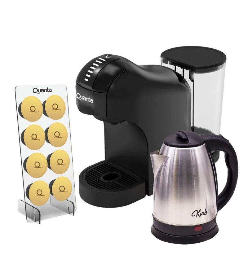 Cafetera Quanta QTCMC50 220V - Negro + Porta Capsula + Jarra KB2L
