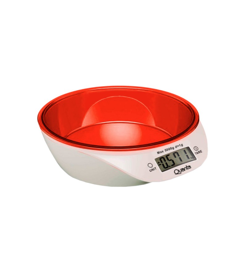 Balanza Digital para Cocina Quanta QTBLC9000 hasta 5 kg/Display LCD - Blanco/Naranja