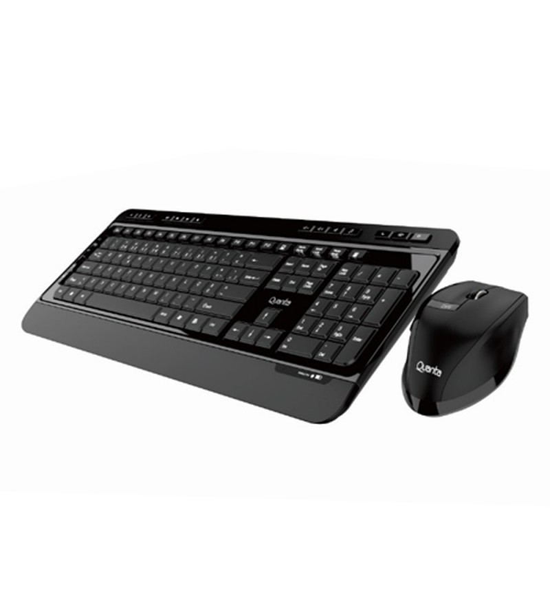 Kit Teclado Quanta + Mouse Wireless QTKTM1600 2.4Ghz (Portugues) - Negro