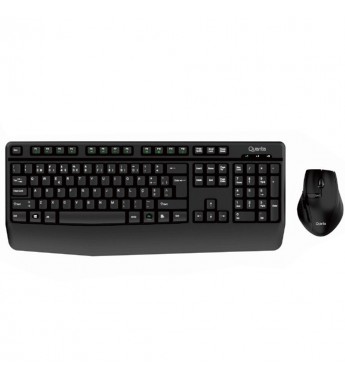 Kit Teclado + Mouse Wireless Quanta QTKTM12 2.4Hz (Portugués) - Negro