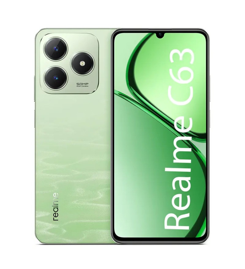 Smartphone Realme C63 RMX3939 LTE DS NFC 8/256GB 6.74" 50/8MP A14 - Green (Anatel)