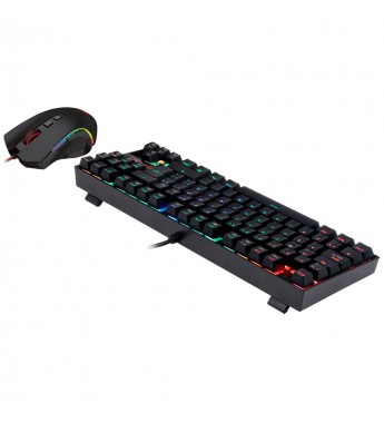 Kit Gaming Redragon K552RGB-BA con Teclado KUMARA K552 + Mouse GRIFFIN M607 con Retroiluminación RGB/USB/7200 DPI/Inglés - Negro