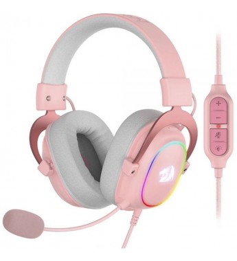 Headset Gaming Redragon H510P RGB ZEUS X Micrófono Unidireccional/53mm/RGB - Pink