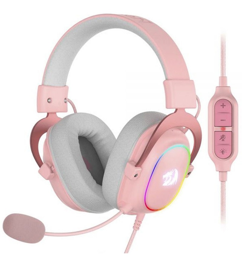 Headset Gaming Redragon H510P RGB ZEUS X Micrófono Unidireccional/53mm/RGB - Pink