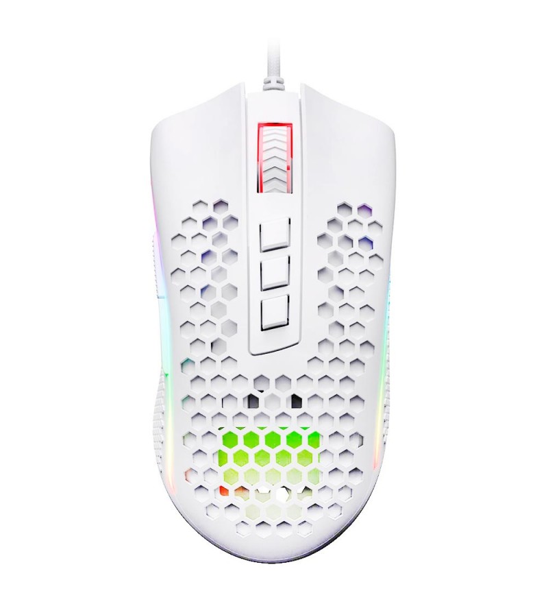 Mouse Gaming Redragon Storm M808W-RGB/12400DPI Ajustable/7 Botones - Blanco