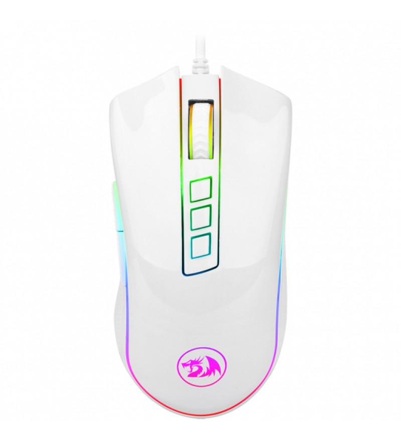 Mouse Gaming Redragon Cobra M711W 10000 DPI Ajustable/8 Botones - Blanco 