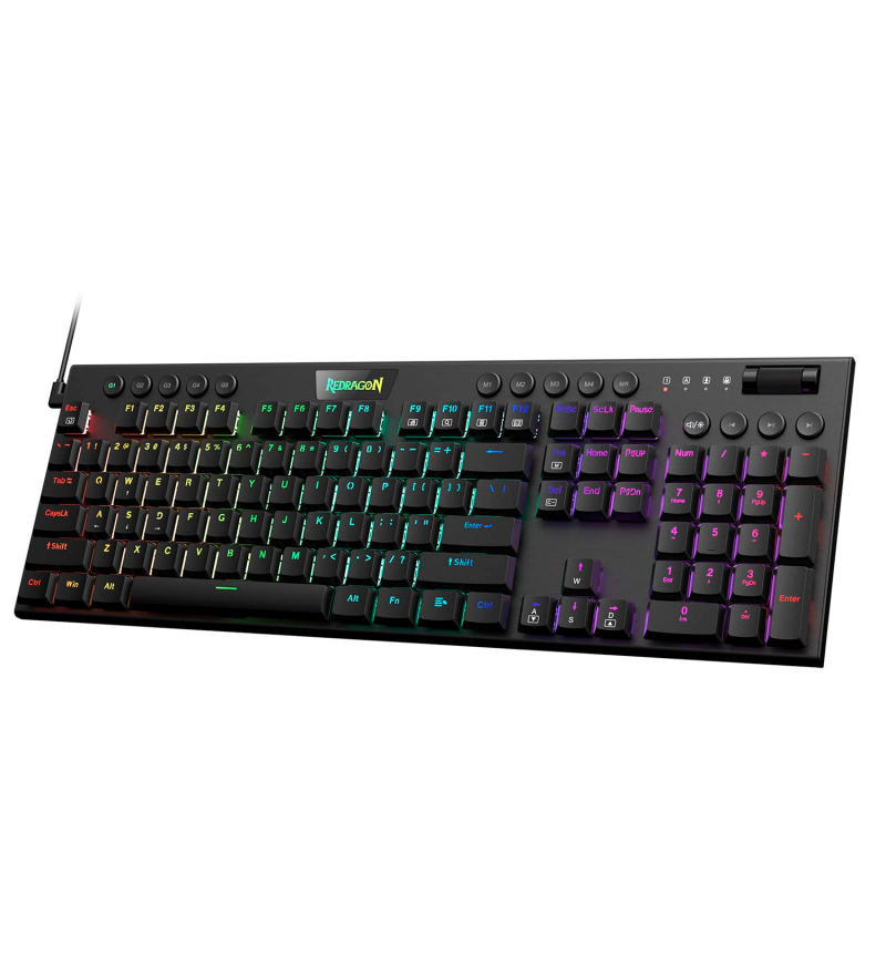 Teclado Gaming Redragon Horus K619-RGB Switch Rojo (Español) - Negro