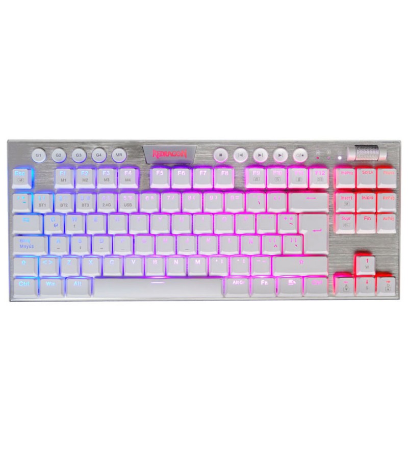 Teclado Wireless Gaming Redragon Horus TKL K622W RGB Switch Red (Español) - White