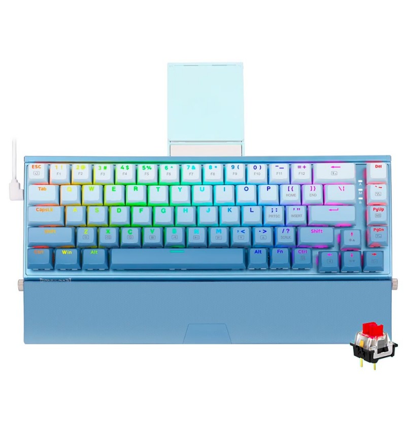 Teclado Gaming Redragon Shaco K641B-BW-RGB Switch Red Wireless (Ingles) - Blue