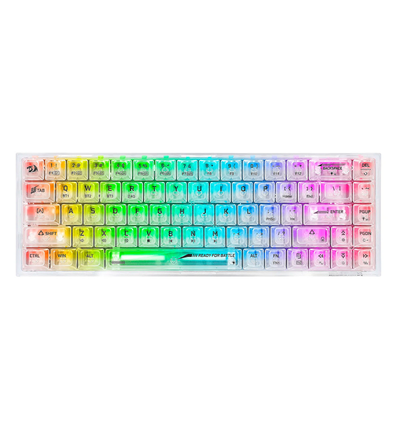  Teclado Gamer Redragon Fizz K617CT-RGB Switch Transparent USB-C/(Ingles) - White