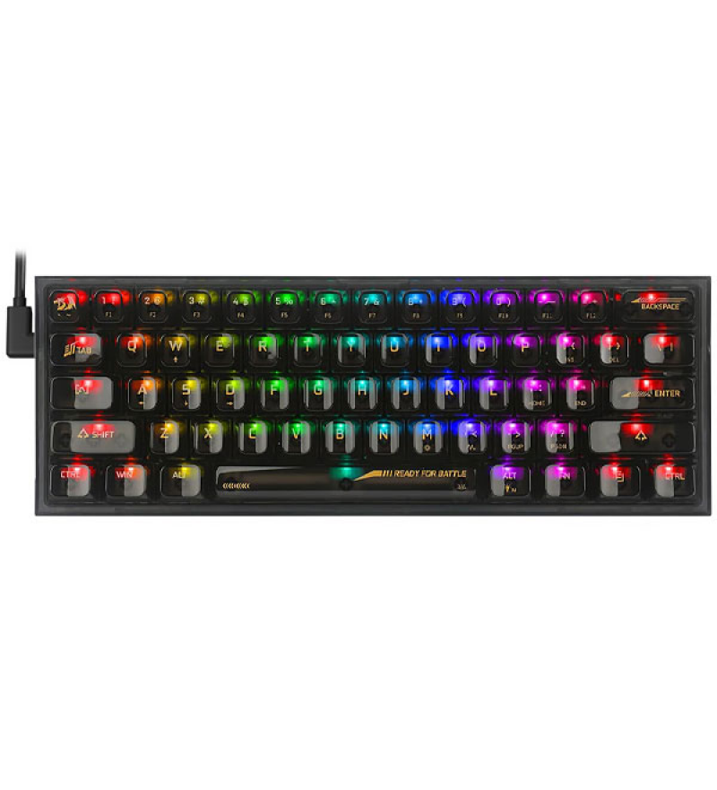 Teclado Gamer Redragon Fizz K617CTB-RGB Mechanical USB-C/FB/(Inglés) - Black