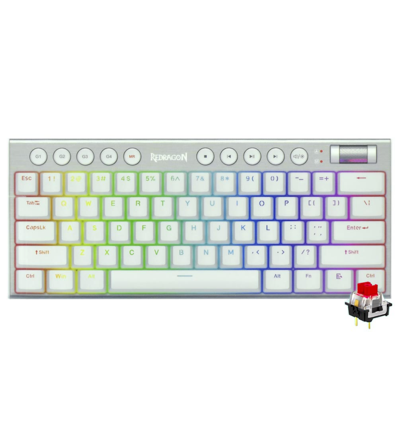 Teclado Gamer Redragon K632W-RGB Horus Mini Switch Red USB/RGB (Ingles)- White