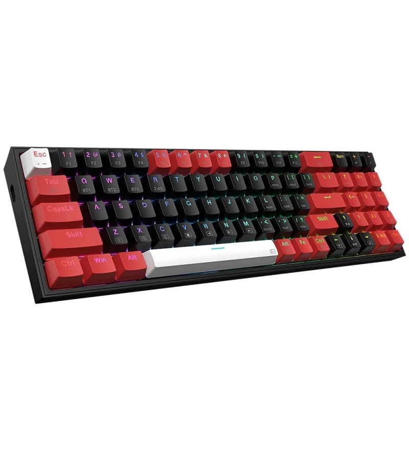 Teclado Redragon Wireless Pollux Pro K628RGB-PRO (Inglés) - Red/Black