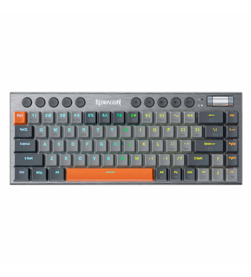 Teclado Redragon Horus SE K609GG Wireless RGB-Pro Switch Red Bluetooth/USB - Grey/Black