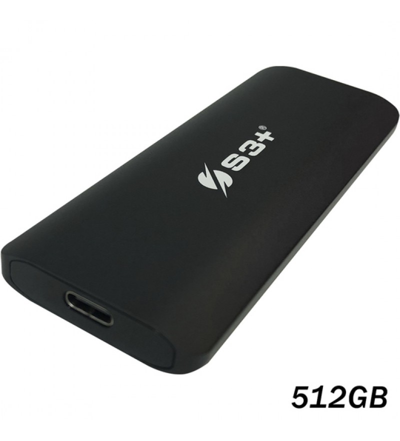 SSD Externo S3+ S3SSDE512BKPRO de 512GB con USB-C 3.1 - Black