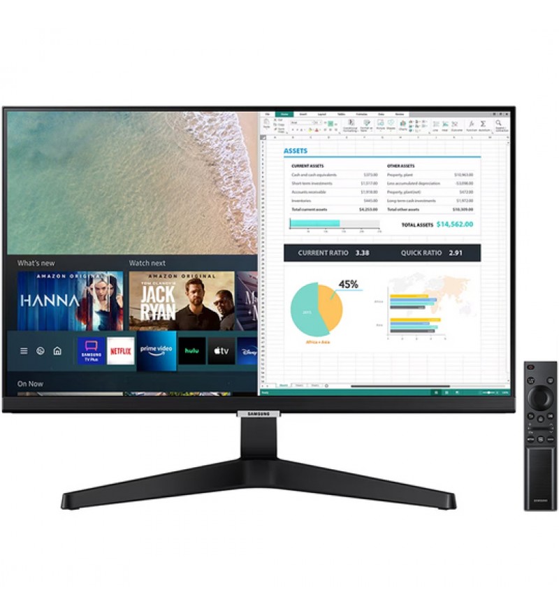Monitor LED Smart Samsung LS24AM506NLXZP de 24" FHD HDMI/USB/60Hz - Negro