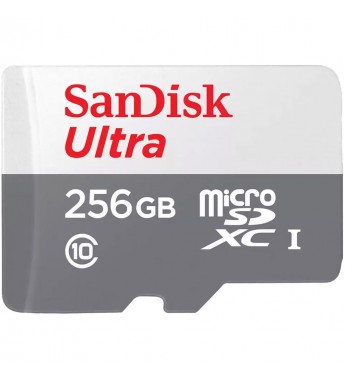 Tarjeta microSD de 256GB SanDisk Ultra SDSQUNR-256G-GN6TA de 100MB/s - Gris/Rojo