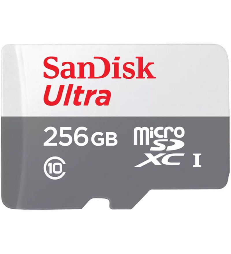 Tarjeta microSD de 256GB SanDisk Ultra SDSQUNR-256G-GN6TA de 100MB/s - Gris/Rojo