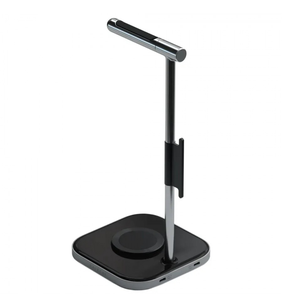 Soporte de Auricular Satechi ST-UCHSMCM 2 en 1 con Cargador Inalámbrico - Black 