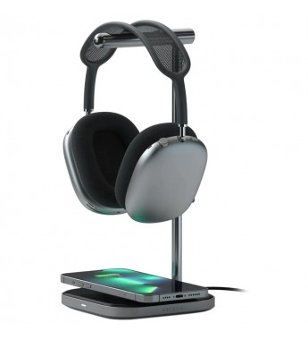 Soporte de Auricular Satechi ST-UCHSMCM 2 en 1 con Cargador Inalámbrico - Black 