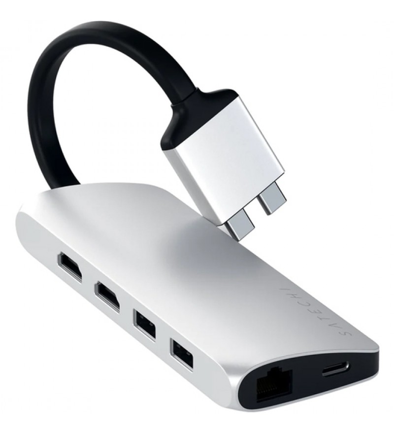Adaptador Dual USB-C Satechi Multimedia Adapter ST-TCDMMAS - Silver