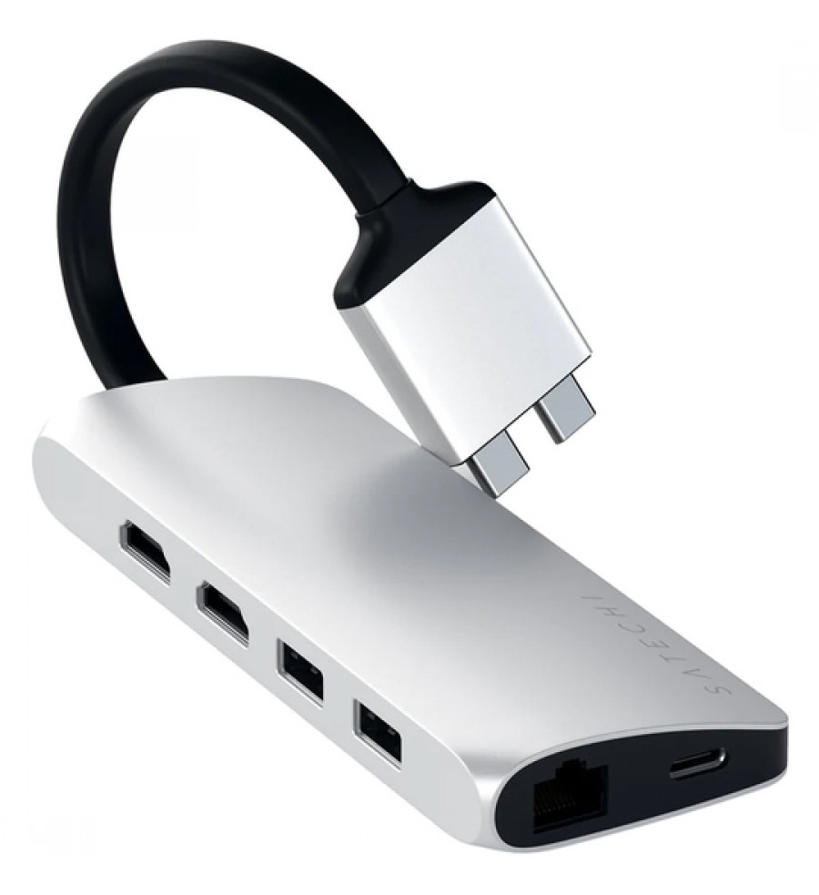 Adaptador Dual USB-C Satechi Multimedia Adapter ST-TCDMMAS - Silver
