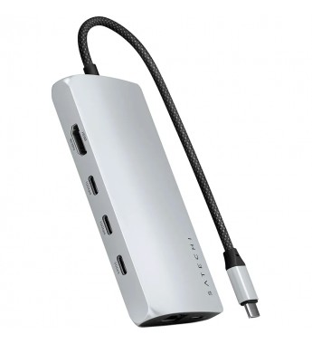 Hub USB-C Satechi ST-P8KES Multiport Adapter 8K Ethernet V3 - Silver