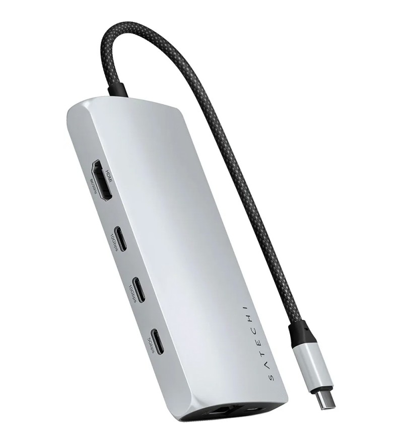 Hub USB-C Satechi ST-P8KES Multiport Adapter 8K Ethernet V3 - Silver