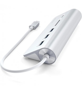 Hub USB-C Satechi Combo Hub ST-TCHCRS a USB-C/Lector microSD/SD - Silver