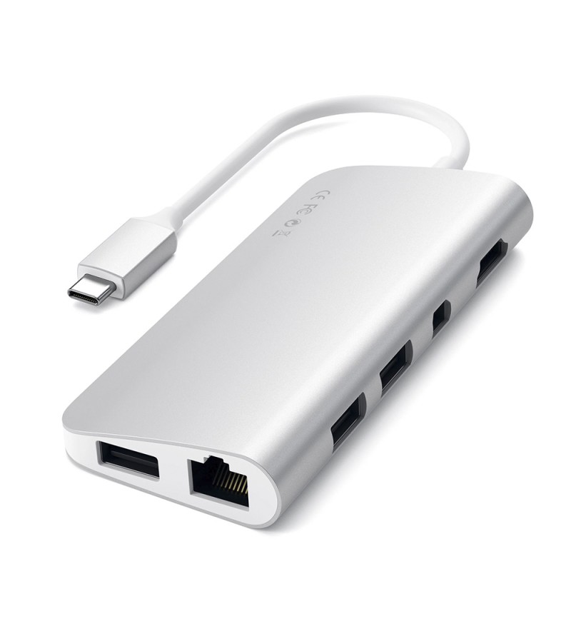 Hub USB-C Satechi Multimedia Adapter ST-TCMM8PAS USB-C/HDMI/Ethernet - Silver