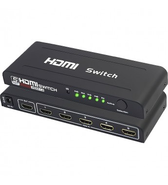 Switch Sate HDMI A-HD04 con 5 Puertos - Negro