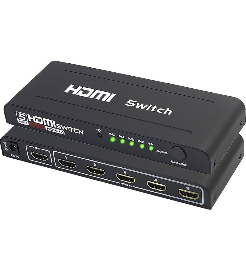  Switch Sate HDMI A-HD04 con 5 Puertos - Negro