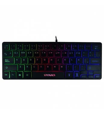 Teclado Satellite Mini AK-872 Multimedia Español RGB/USB - Black 