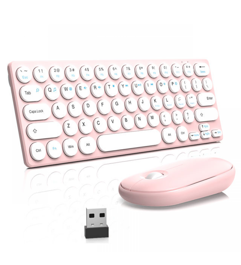 Teclado Satellite + Mouse AK-6031G 2,4GHZ Wireless - Rosa (Portugues)