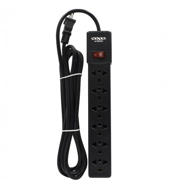 Filtro de línea Satelite A-R0532 con 6 tomas 3 Metros/Bivolt - Negro