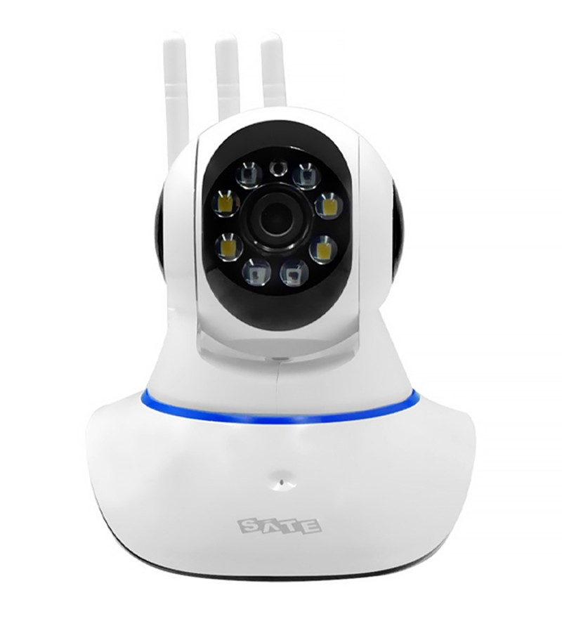 Cámara IP Satellite A-CAM005 HD 2 MP/3 Antenas/Wi-Fi/MicroSD - Blanco