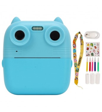 Cámara Infantil Satellite A-DV916 con Impresora USB-C/0.9MP - Azul