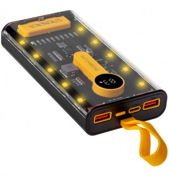 Cargador Portátil Sate A-PB410005Q 10000mAh/22.5W - Negro/Amarillo/Transparente