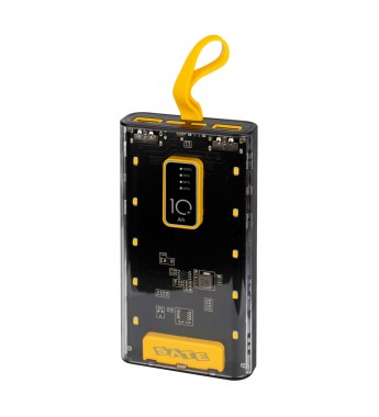 Cargador Portátil Sate A-PB410004 10000mAh/22.5W - Negro/Amarillo/Transparente