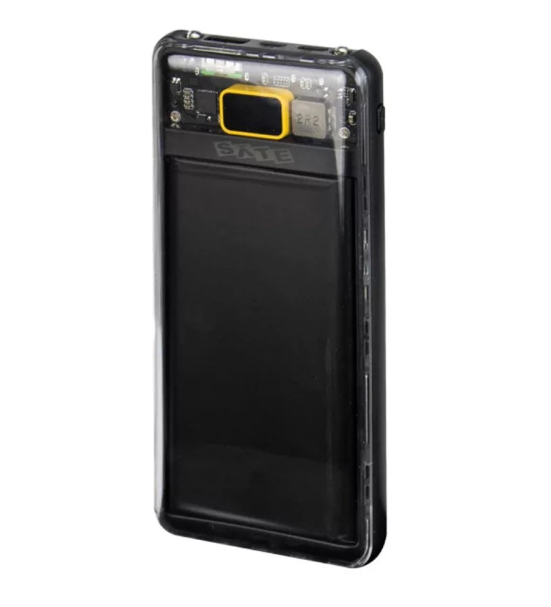 Cargador Portátil Sate A-PB410006Q 22.5W/10000mAh/Lightning/USB-C/Micro-USB - Negro/Trasparente 