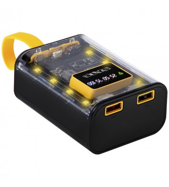 Cargador Portátil Sate A-PB410003 22.5W/10000mAh/USB/USBC - Negro/Amarillo