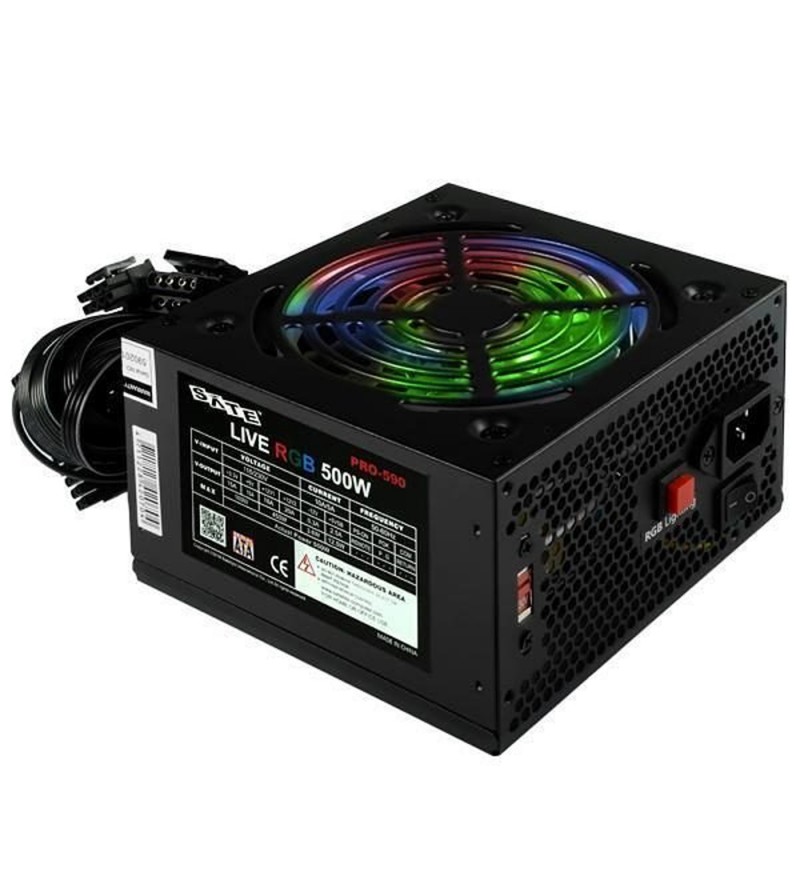 Fuente de Alimentación para PC Satellite PRO-590 de 500W/RGB/Bivolt - Negro