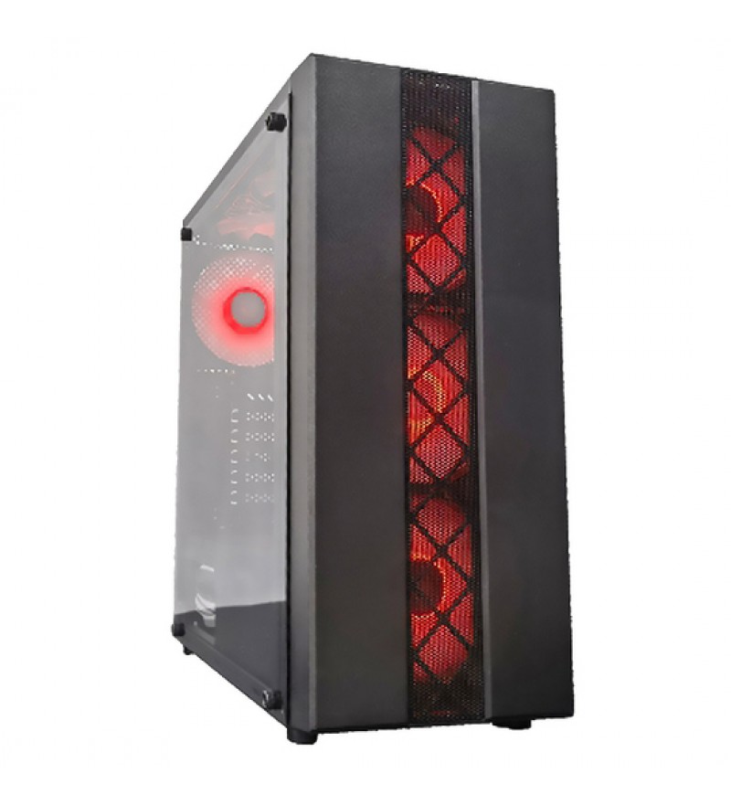 Gabinete Gamer Satellite 1400K RGB con 4 Coolers ATX - Negro