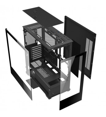 Gabinete Gamer Mtek MCG-AIR01 Mid Tower/1Fan RGB - Negro