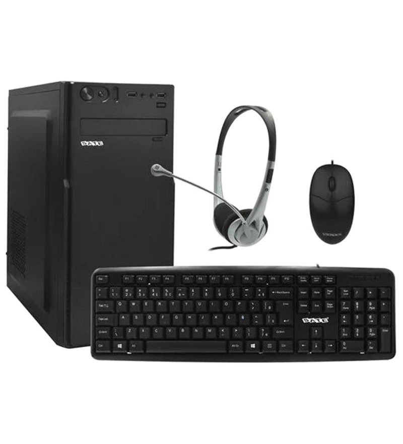 Gabinete Kit Satellite K702 con Mouse /Auricular/Teclado Español - Negro