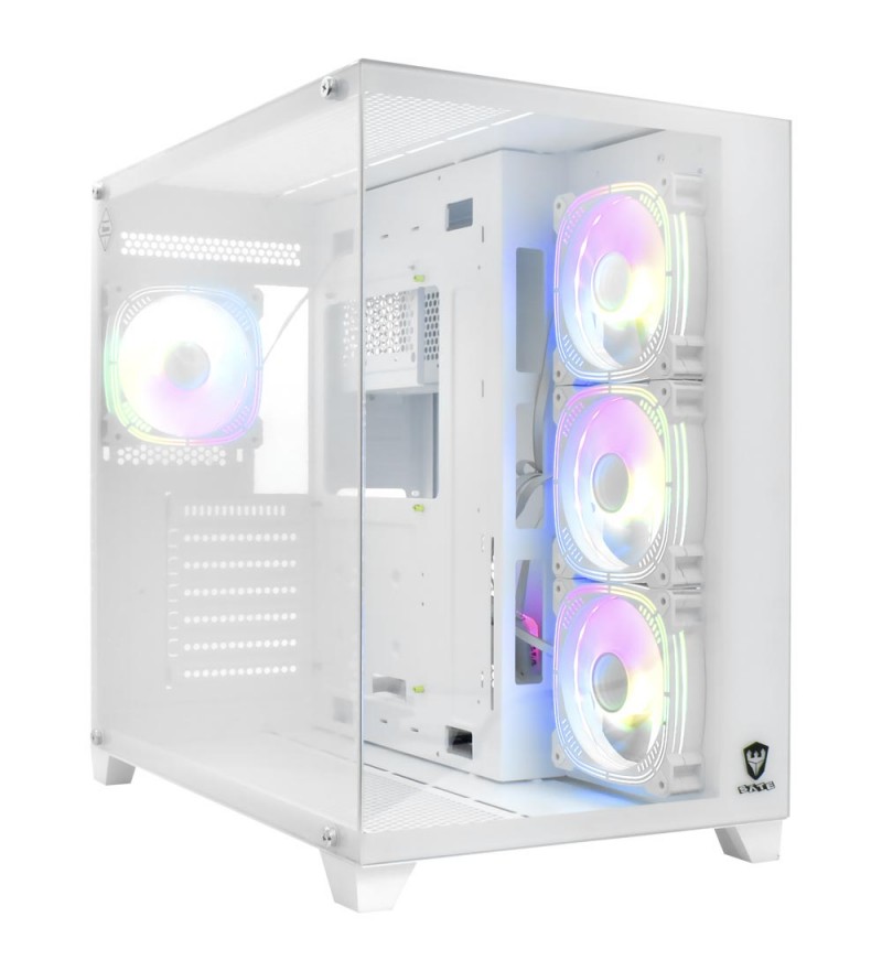 Gabinete Gamer Satellite K897 E-ATX con 4 Coolers - Blanco