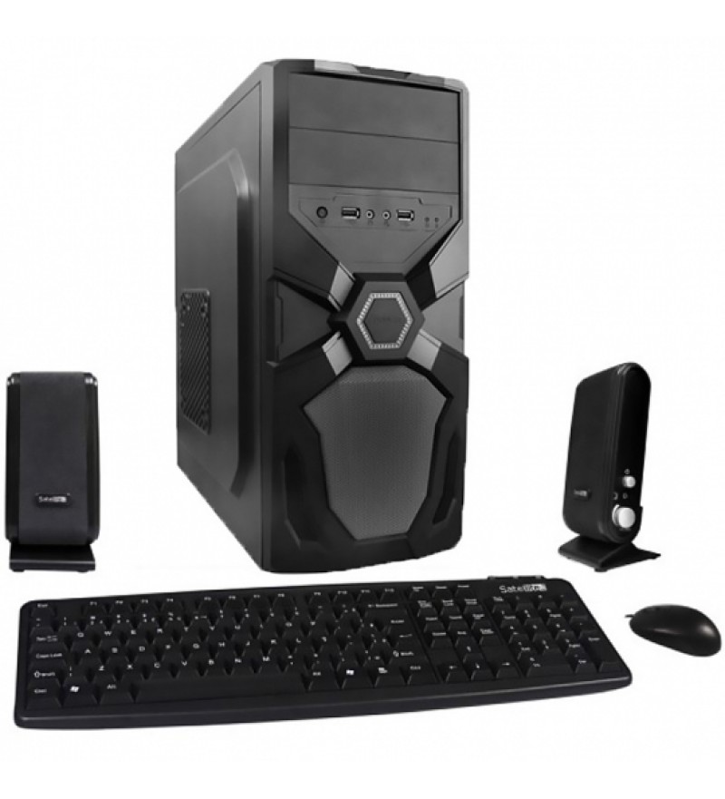 Kit Gabinete Satellite Barebone K731 con Speaker + Teclado Español + Mouse - Negro