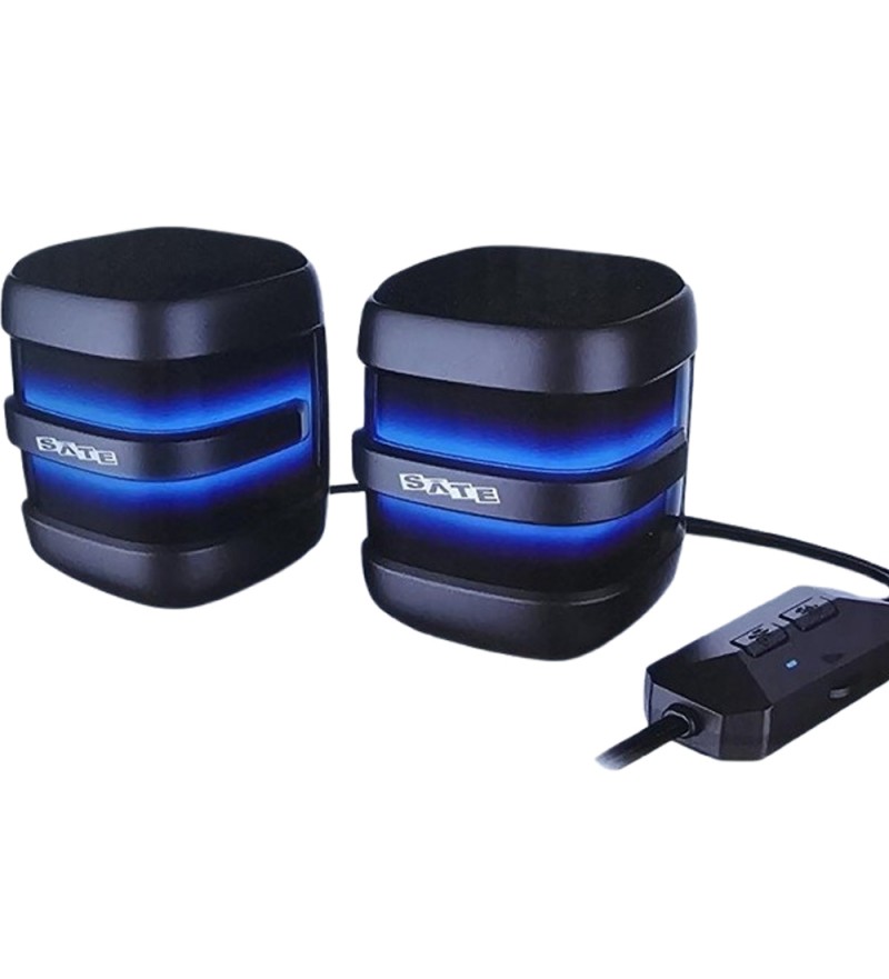 Speaker Satellite AS-92008 BT/RGB/AUX/USB- Negro