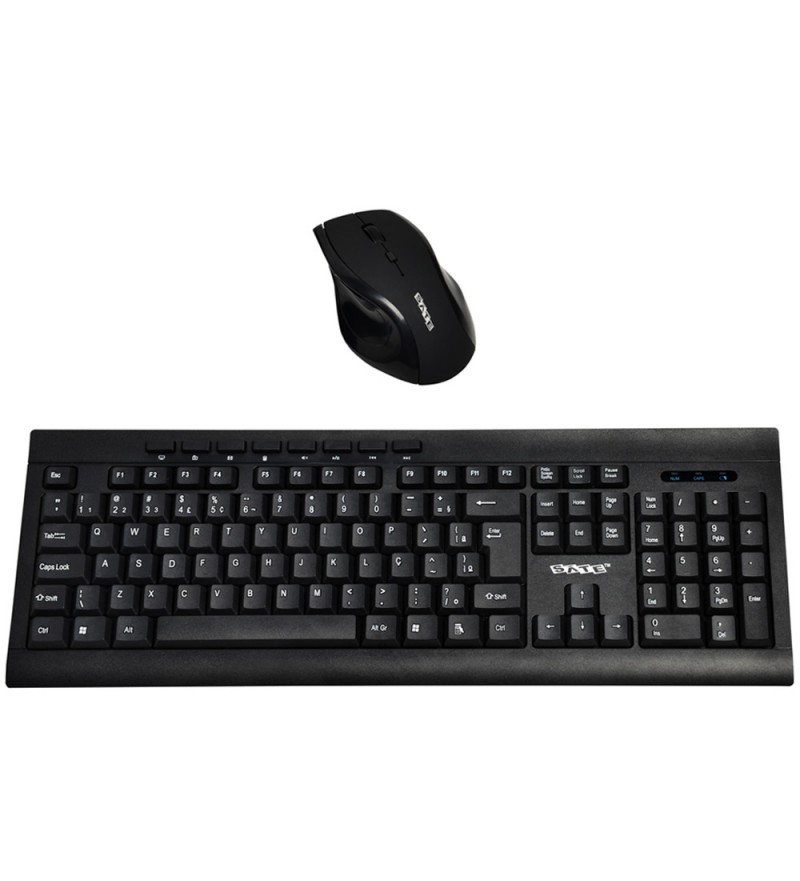 Kit Teclado + Mouse Inalámbrico Satellite AK-726G Portugués - Negro